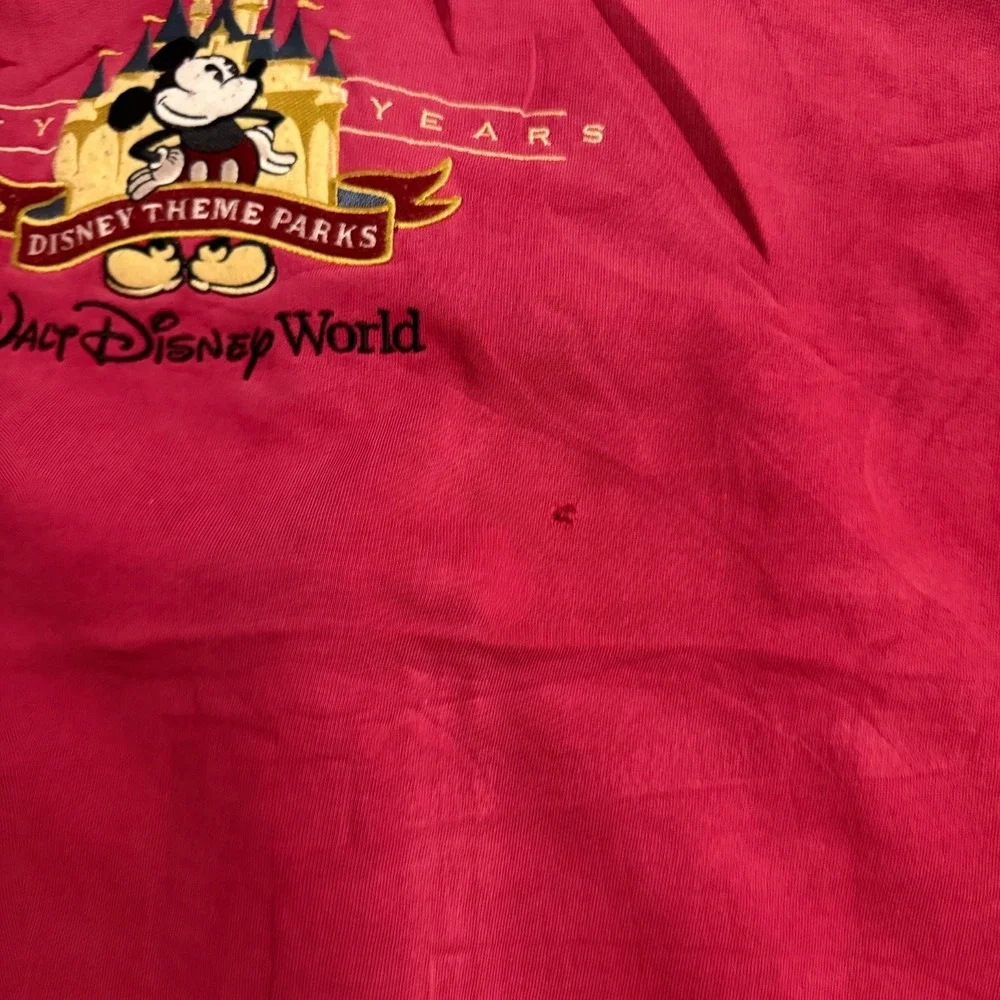 Walt Disney World 50th Anniversary Zip Hoodie Sweatshirt Adult 3XL RARE Red